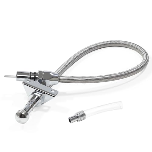 HAHAHA Upgraded Chrome TH350/TH400 Turbo350/400 Transmission Dipstick Firewall Mounted Flex Oil Dipstick Compatible with GM/Chevy TH350/TH400 Turbo350/400 Chrome.