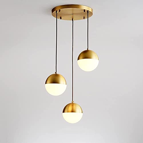 JUTNET 3-Licht-Cluster-Hängeleuchter, moderne Pendelleuchte, Glaskugel,...