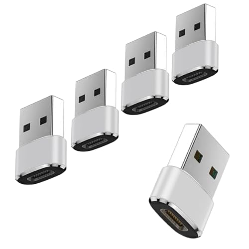 pTINKS USB Type C メス - USB A オス 充電器変換アダプター 5個パック iPhone 15/Pro/Pro Max/Plus/14/13/12、XS/XR/X、Watchシリーズ、iPad、Samsung(シルバー)用（Amazon）