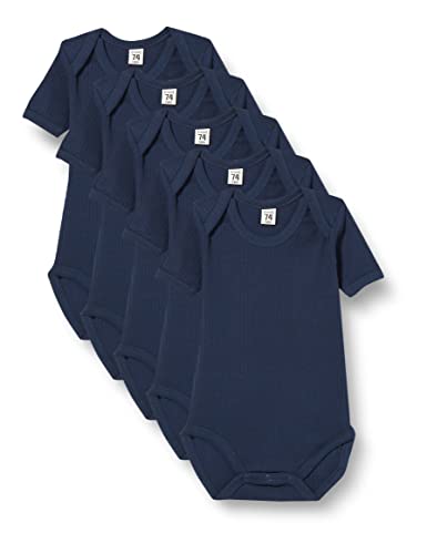 Care Baby Body Kurzarm aus gerippter Baumwolle (5er Pack), 5er Pack Dress Blues (772), 56|1-2 Months
