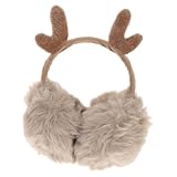 [CAXUSD] 最も暖かい1セットの豪華なイヤーマフとスクールバッグの枝角のデザインのバックパック、スキーそり用