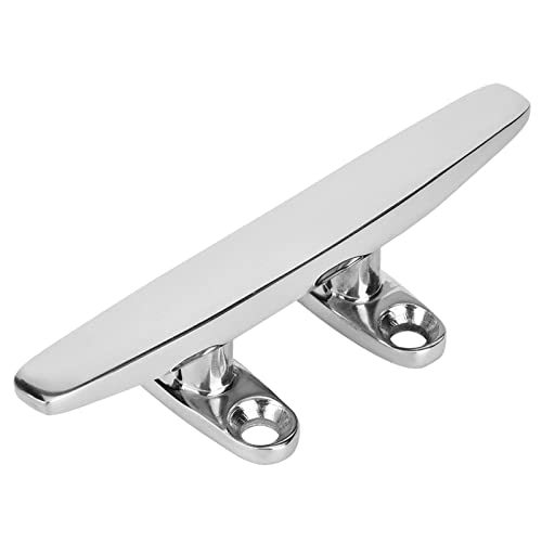 flexman Boat Cleat Open Base Cleat, 316 Stainless Steel Boat Mooring Accessories, Mirror Polished Boat Light Accessory Base Cleat Marine Rope Base (4 Inch)
