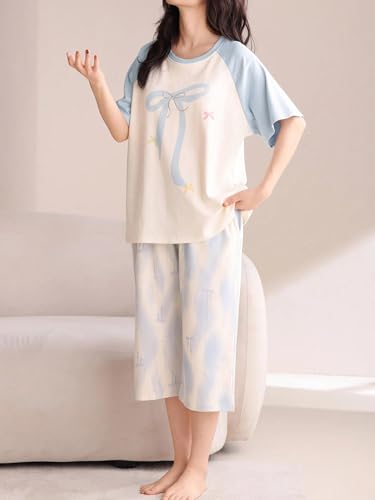 Image of Lymio Womens Korean Night Dress | Full Pyjama Set | Korean Nightsuit | Women Nightwear |Round Neck Full Sleeve Nightsuit | Loungewear | Everyday Nightdress (W-ND-2)