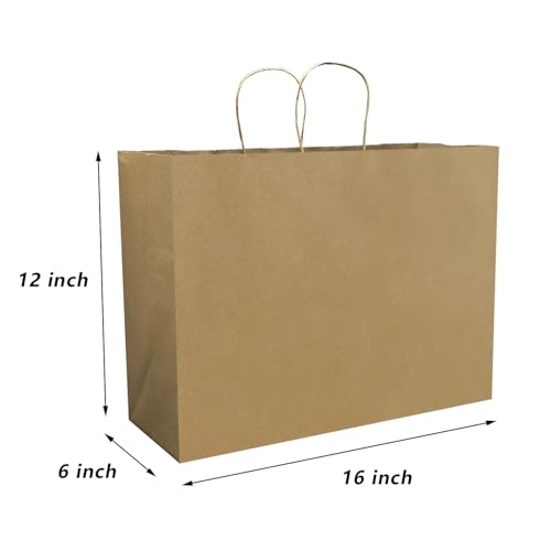 FACEBAG 100Pcs Large Brown Kraft Paper Bags
