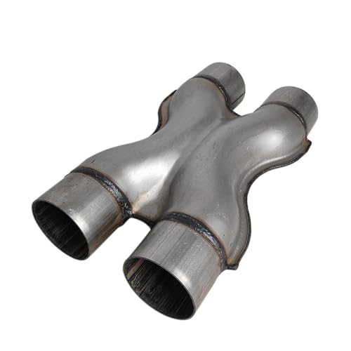 X-Pipe échappement 2.25 pouces universel | Silencieux double sortie en acier aluminisé pour auto