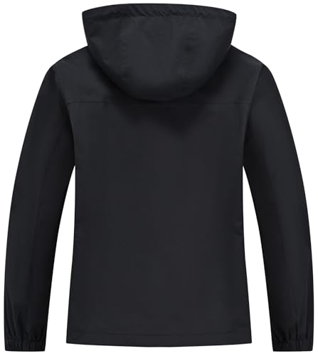 Huayuzh Softshelljacke für Damen Wasserdicht Atmungsaktiv Übergangsjacke Windjacke Regenjacke Wanderjacke Wandern Laufen Schwarz L