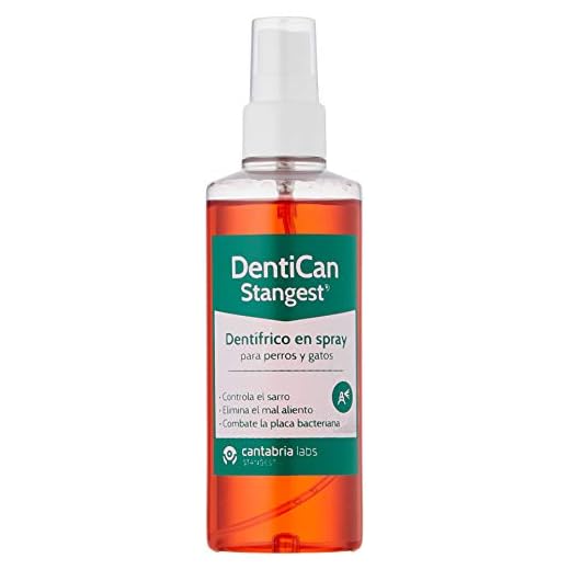STANGEST DentiCan Spray | Dentífrico en Spray para Perros y Gatos |Higiene Bucal de Triple Acción | Elimina Mal Aliento| Controla la Placa y Sarro | 125 ml