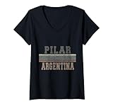 Photo Gallery donna retrò pilar argentina maglietta con collo a v Photo Gallery donna retrò pilar argentina maglietta con collo a v