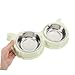 VICASKY Multi-pet Feeding Station Stainless Steel Dog Cat Bowl Non-Slip Easy Maintenance Charming Design for Food Water