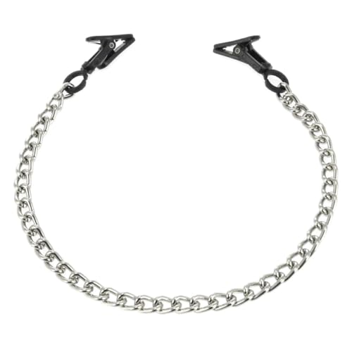 Rimba Pinces à tétons avec chaîne Pinces pour mamelon Noir/Argent 35 cm