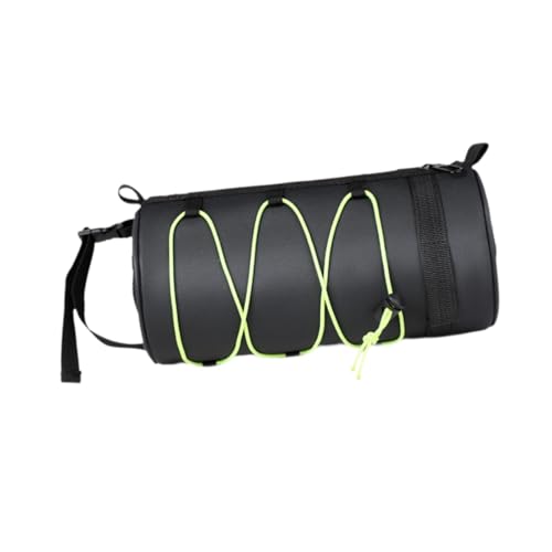 predolo Bike Handlebar Bag with Shoulder Strap Waterproof Nylon Bicycle Front Bag Storage Bag Roll Front Bag Suitable for Daily Cycling Family Outings Weekend, Green
