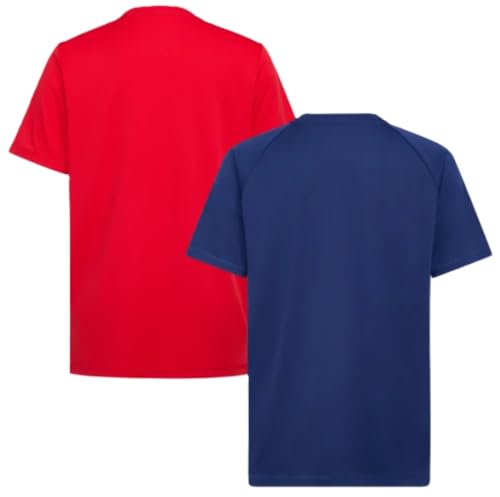 Adidas Boy's 2 Pack Performance Short Sleeve Tees (US, Alpha, Medium, Regular, Navy and Red)2