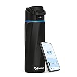 WaterH Boost Smart Water Bottle that Reminds You to Drink, BPA-Free Stainless Steel Vacuum Insulated Bottle, Wide Mouth Water Tracker Bottle with APP, Ideal for Mother's Day, Black, 710ml