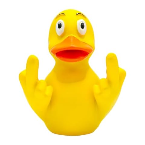 LAUGOKOBE Funny Middle Finger Garden Statue, Home Decoration Sculpture for Office Desk Living Room Patio Gift, Cute Little Duck Resin Garden Figurine Cover