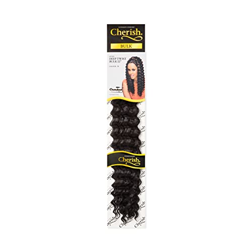 Cherish/Deep Twist Bulk 22'' / Crochet Hair Braids/Colour - 1B / Pack of 3, Black, 22 inches - Image 2