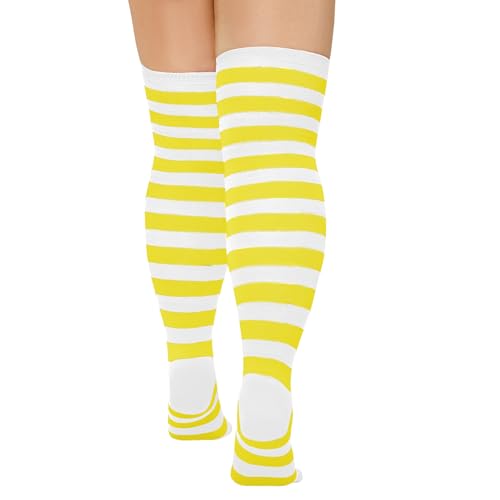 Image of American Trends Womens Rainbow Socks Striped Knee High Socks Thigh High Stockings Casual Tube Socks Costume Leg Warmers