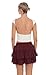 Women's High Waist Elastic Waistband Skort Skirt Casual Fashion Mini Skirt with Liner (Red,Small)