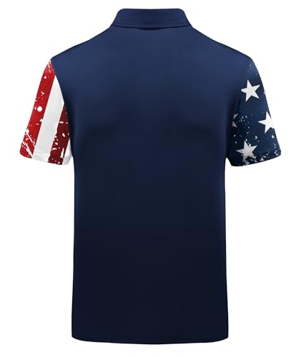 Image of ZITY Men's Golf Short Sleeve Moisture Wicking Polos with Print Patterns