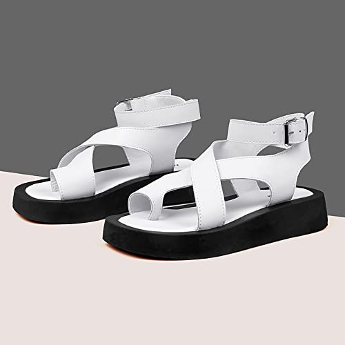 Women's Flat Sandals Fashion Cross Strap Design Adjustable Buckle Soft Sole Comfortable Outdoor Work Summer Casual Thick Sole Beach Sandals4