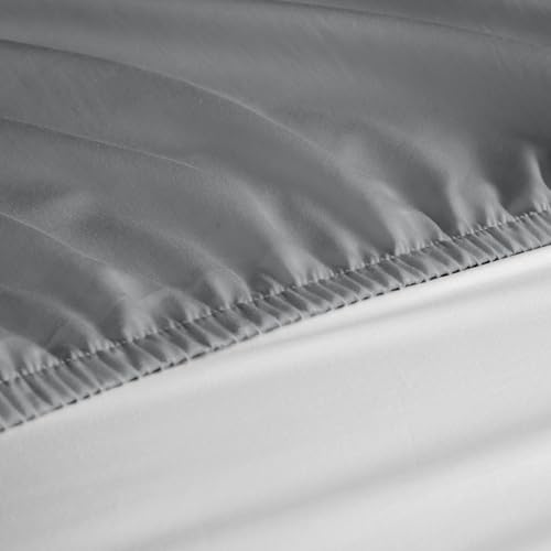 Image of Welspun 100% Waterproof Premium Mattress Protector for Double Bed Queen Size 60x78 Inches| Cotton Feel Mattress Cover | Elastic Fitted | Fits Upto 10 Inch Mattress | Bed Protector Cover (60 inchx78 inch Grey)