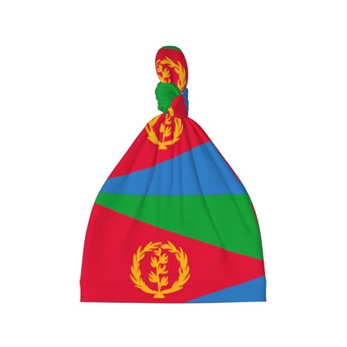 Baby Beanie Eritrean Flag Knotted Hat - Soft, Warm, Comfortable, Headwear for Newborns, 0-6 Months Black