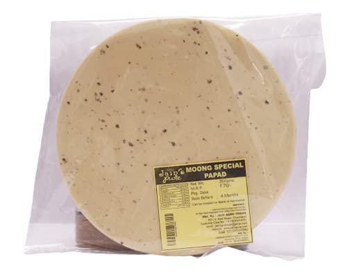 Image of JAIN'S PURE MOONG SPECIAL PAPAD 200 GM- | Ready to Cook Papad (Pack of 2)