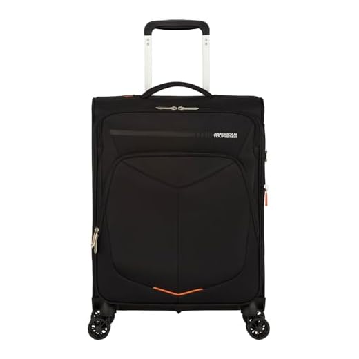 American Tourister Summerfunk - Spinner S, Erweiterbarer Handgepäck, 55 cm, 43/46 L, Schwarz (Black)