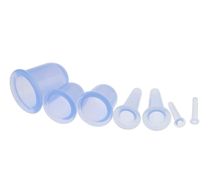 Acupression Silicone Suction Massage Cups Acupuncuter Manual Therapy Face Massger, Transparent,Facial Cupping Set,Natural Silicone Facial Massage Cup for Body,Face,Neck,Back,Eye Massage,set of 7 1