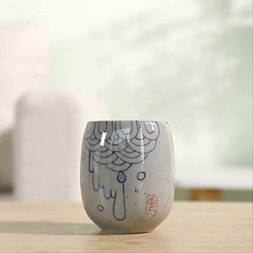 Wencizhai Tea Cup Ceramic Large Water Cup Retro Blue And White Porcelain Japanese Cup Hand Drawn Household Porcelain Cup 180ml Personal Cup