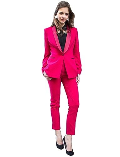 Costume pour dîner femme avec veste à un bouton et revers de châle