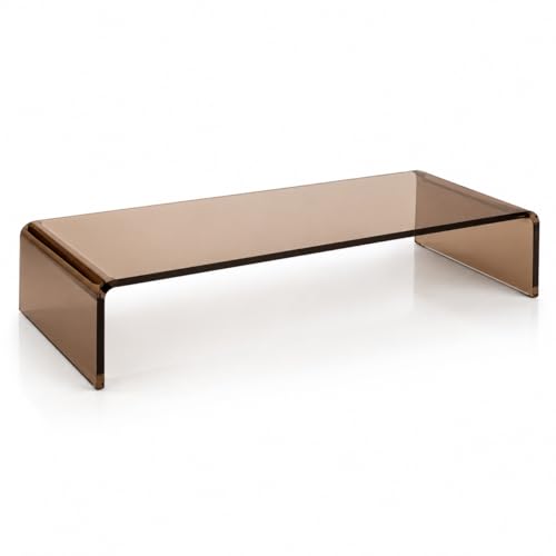 semper plastic Support d'écran en verre acrylique - Marron fumé - Fabrication allemande - Rehausseur exclusif en verre acrylique de 10 mm - Fabriqué à la...