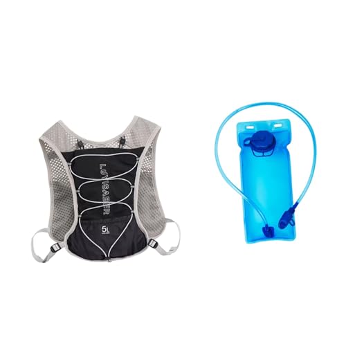 Menolana Hydration Backpack Water Daypack with 2L Hydration Bladder Rucksack Vest Hydration Pack for Running Camping Race Biking, Black