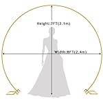 Wokceer Round Backdrop Stand 8FT Gold Wedding Arch Metal Circle Balloon Arch Stand for Birthday Party Wedding Bridal Shower Anniversary Ceremony - Image 2
