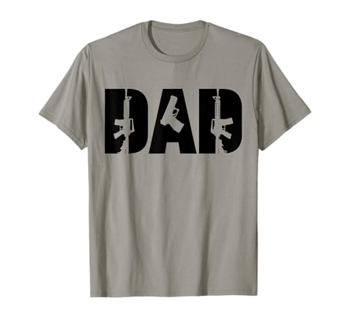 Uomo Papà Pistole Caccia Stagione Festa del Papà Hunter Papà Papà Papà Maglietta