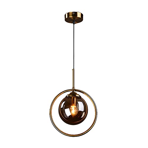 Chandelier nordique ambre et gris fumé pour chambre moderne