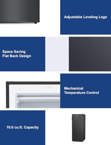 BLACK+DECKER 10 Cu Ft Black Freezer