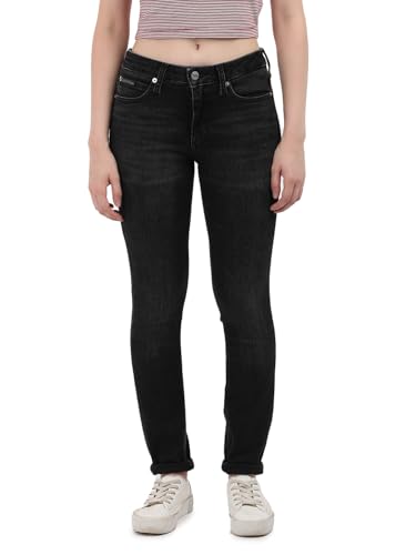 Calvin Klein Vaqueros Mujer Mid Rise Skinny Fit, Negro (Denim...
