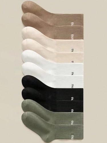 Men's 5 Pairs Set Letter Print Mid Calf Socks Comfy Crew Socks for Daily Wear2