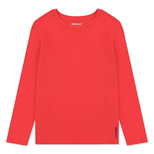 Kids Soft Cotton Jersey Long Sleeves T-Shirt Basic Crewneck Tee Shirts for Girls and Boys