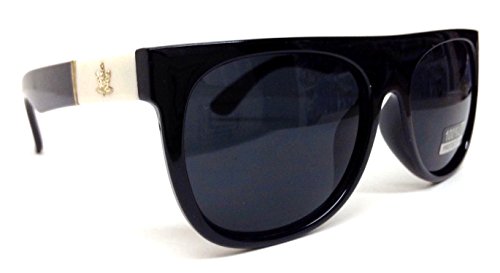 Black White Gold Weed Leaf Square Sunglasses - Main Image