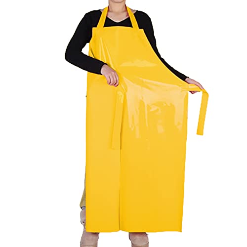 Elebox YELLOW Waterproof Oil Proof Bib Apron Utility Apron Chemical Resistant Apron thumb #2