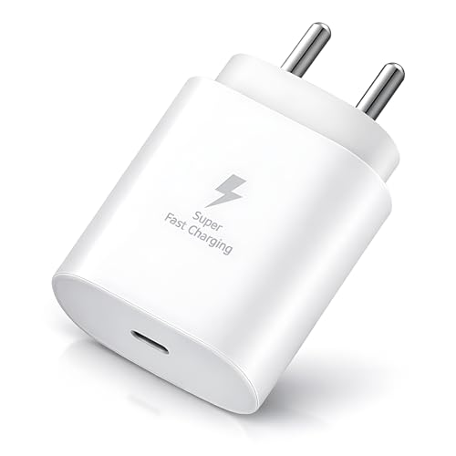 Image of MAK 25W Charger for Samsung Galaxy F14 5G Type C Charger Adapter Compatible with Galaxy F14 5G Charger, 25 Watt USB Type C to C Pd Charging Adapter C Type, White