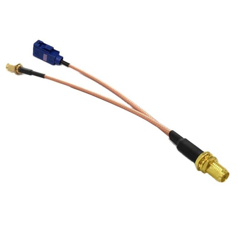 1 Pack SMA Female to SMA Male and Fakra C-Type Jack Connector Y Split Pigtail Cable RG316 30cm Adapter 12 Inch for Wireless
