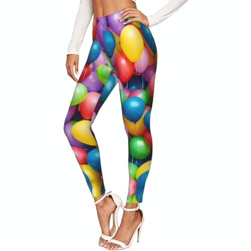 Leggings de compresión mujer elásticos estampado cielo azul globos suaves
