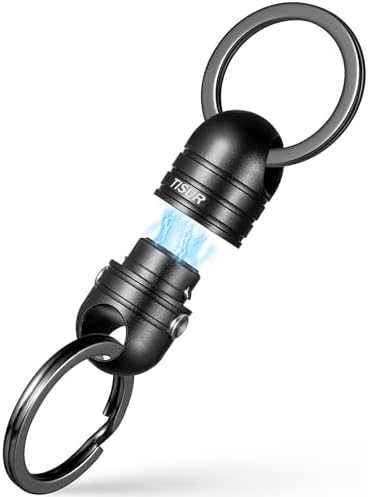 TISUR Key Holder, Magnetic Releaser, Load Capacity 44.1 lbs (20 kg), Double Side Button, Magnet, Strong, Locking Function, Separated Type, Quick Release, Keychain, Stylish, Car Key Holder