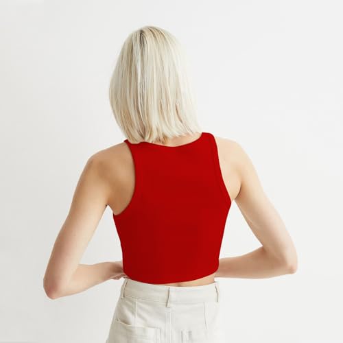 Image of KERI PERRY Tops for Women Crop Top for Women's Tank Activewear Tee Sports Western Casual Cotton Camisole Pack of 3 Combo