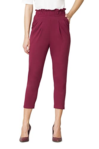 Image of Van Heusen Women High Rise Ruffle Regular Fit Pants