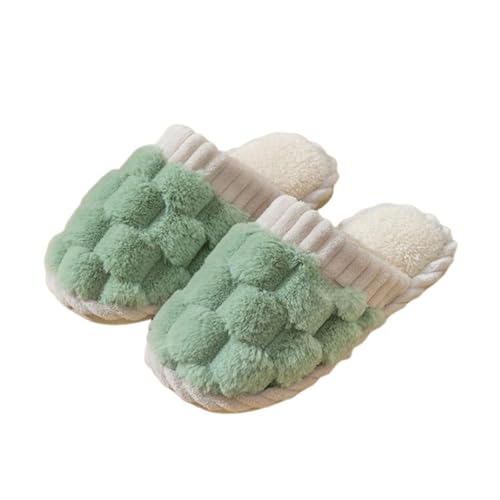Checkered Fuzzy Slippers Women Men Plush Warm Fuzzy House Slippers Fluffy Bedroom Shoes, Slip On Soft Lightweight Cozy Slipper Trendy Fall Winter House Shoes Indoor Outdoor