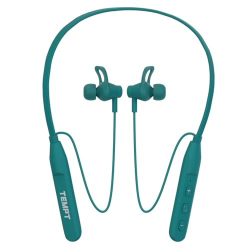 Image of TEMPT Rush X Neckband with 30 Hours of Playback Time, Vibration Alert, BT V5.2, 10mm Drivers with Copper Ring, Crystal Clear Sound (Green)
