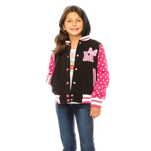 Image of unik Girl Varsity Jacket with Polka Dot Sleeves (Large (9/10), Pink)